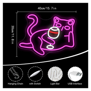 Luz LED con forma de gato de neón para restaurantes de ramen japoneses, luz ambiental USB, gato de la suerte, letrero luminoso de gran venta en TEMU - Product Image 3
