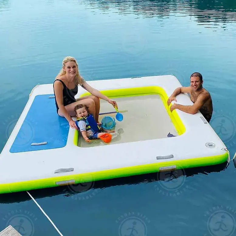 Alta qualidade água novo 3 em 1 design doca flutuante plataforma doca flutuante inflável