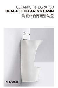 Lavabo de salle de bain moderne en céramique avec poignée à levier, écologique et facile à nettoyer, résistant à l'eau, qualité hospitalière pour salle de bain et villa - Product Image 5