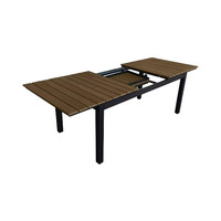 Table à manger extérieure en aluminium enduite de poudre extensible moderne gris foncé/clair meubles en métal durables pour les hôtels de cour de patio