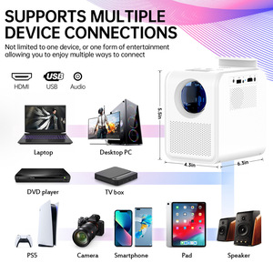 Proyector LED LCD Portátil 4K 3D HD con Altavoz Integrado, Manual, para Oficina, Hogar, Cine al Aire Libre, Flying Chen con Tecnología DLP - Product Image 2