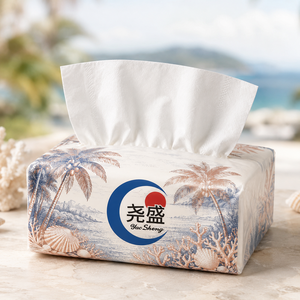 Mouchoirs en papier décoratifs de luxe à 3 plis, motif vague de palmiers tropicaux côtiers <span class=keywords><strong>des</strong></span> îles <span class=keywords><strong>Comores</strong></span>, doux et élégants - Product Image 1