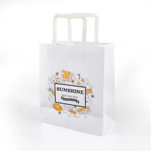 Sunshine-Bolsa de embalaje de papel Kraft con logotipo personalizado, envoltura para freír pollo, bolsas para patatas fritas, palomitas de maíz y microondas
