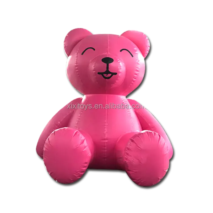 Urso inflável de pelúcia, anúncio ao ar livre, gigante, de marca, modelo de urso rosa de pelúcia, selado, balão para promoção