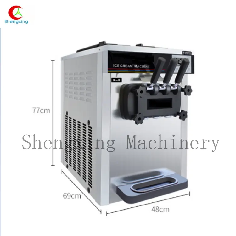 Commercial ice cream machine with 3 flavors/Small ice cream machine/Soft ice cream machine