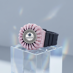 Reloj de Lujo Personalizado Estilo Hip Hop con Pantalla Analógica, Dos Tonos, Diamantes Moissanite, Correa de Acero Inoxidable y Goma - Product Image 4