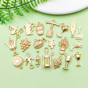 Gold Alloy Wine Series Charms For DIY Jewelry Bracelet Necklace Accessories Unisex Everyday Wear - Product Image 3