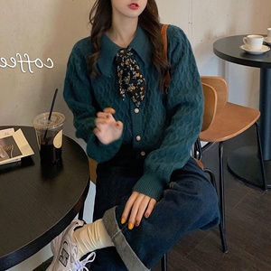 เสื้อโค้ทไหมพรมแขนยาวผู้หญิงแบบสั่งทำ OEM/ODM ดีไซน์ลายถักบิดเก๋ แฟชั่นเสื้อกันหนาวคาร์ดิแกน เสื้อโปโล แจ็คเก็ต เสื้อท็อป - Product Image 5