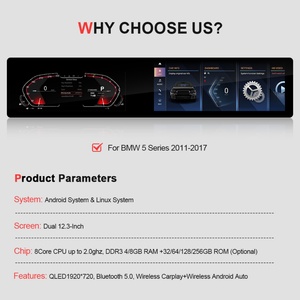 Dual Screen Car Multimedia Player GPS Navigation for BMW 5 Series F10 2011-2017 Audio Stereo - Product Image 2