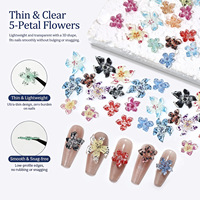Breloques 3D en résine gelée pour ongles, motifs fleurs de lys et fleurs en cristal de glace, couleurs assorties, style dessin animé mignon et scintillant, pour la décoration d'ongles press-on et DIY
