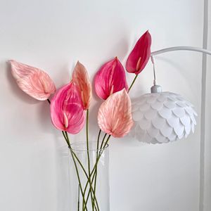 Fleur d'Anthurium Artificielle Yasunobu, Branche Unique en PVC, Décoration de Mariage, Accessoires de Photographie - Product Image 1