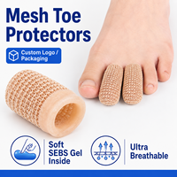 Protège-doigts en maille SEBS avec coussinet, protection anti-ampoules, doublure en gel pour cors, manchon de soulagement pour doigt en marteau, séparateur anti-frottement, ajusteur