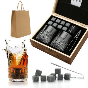 หินวิสกี้และแว่นตาชุดของขวัญ,หินวิสกี้แบบนำกลับมาใช้ใหม่ได้ก้อนน้ำแข็ง - Product Image 1