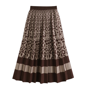 Jupes Longues <span class=keywords><strong>Femme</strong></span> Élastiques Taille Haute Imprimé Léopard Tricotées Ample Nouvelle Collection Automne <span class=keywords><strong>Hiver</strong></span> 2026 – Vente en Gros - Product Image 5