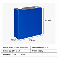 Batterie LiFePO4 de qualité supérieure, neuve, 3,2 V 314 Ah, cellule prismatique au phosphate de fer et de lithium pour le stockage d'énergie solaire, pack de batteries ESS