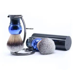 JDK Men's Gift Set Shaving Brush Set Safety Razor Stand Kit Synthetic Badger Hair Custom Brand Wet Shaving