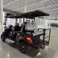 Voiturette de golf électrique tout-terrain 6 places, châssis métallique avec contrôleur Curtis, options de batteries multiples pour Villa Park