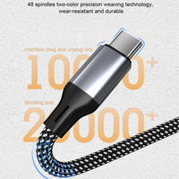 Câble USB Type-C vers Type-C magnétique pour téléphone portable avec design en alliage d'aluminium pour une charge rapide et une fixation par aspiration