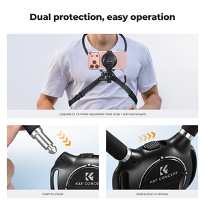 K&F Concept Laccetto da Collo da 65 cm per Action Camera/Fotografia Mobile, Inclusi Viti di Fissaggio, Cinghia da Petto, Cordino Antismarrimento, ecc. - Product Image 6