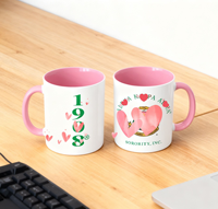 Mug personnalisé avec le blason de Deltaa Sigma Theta, 11 oz, en céramique, cadeau de sororité, mug à café personnalisé pour le Deltaversaire