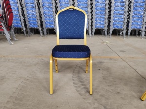 Venta al por mayor apilable Metal Drame tela Hotel muebles tapizados banquete boda evento sillas - Product Image 4