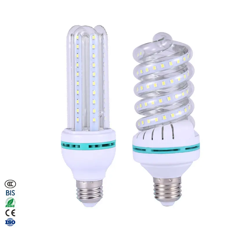 wholesale cheap high power Lamp E27 B22 3w 5w 7w 9w 12w 18w 24w 32w Energy Saving Light SMD U/Spiral Shape CFL Led Corn Bulb