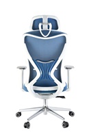 Chaise de bureau pivotante Foshan moderne avec pieds croisés, dossier moyen, appui-tête tournant, accoudoir, tissu maillé, directeur exécutif