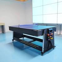 Nouvelle table de jeux multifonctionnelle 4-en-1 rotative de 7 pieds avec billard/hockey sur air/tennis de table