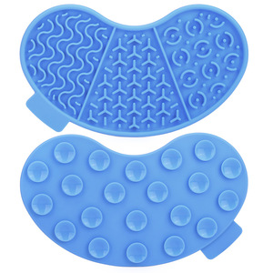Pet Licking <b>Mat</b> Silicone Oval Geometric Pattern Slow <b>Feeding</b> <b>Dog</b> Cat Food Plate Non Slip Leak Proof - Product Image 4
