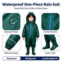 Combinaison de pluie imperméable en polyester Mountain Warehouse Spright Junior, très chaude, avec coutures thermosoudées, doublure polaire, automne, bleu marine, 18-24 mois
