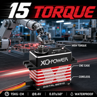 XQ-Power XQ-S8215D Servo Lengan Robot 15kg Motor Servo Digital Tanpa Inti dengan Roda Gigi Baja Tahan Karat Tahan Air Kecepatan Tinggi 8.4V RC