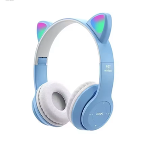 Nouveau Hot Sale 2025 Casque P47 Écouteurs sans Fil Bluetooth 5.0 pour Filles, <span class=keywords><strong>Meilleurs</strong></span> Casques de Jeu Mobile avec Oreilles de Chat Dessin Animé - Product Image 1