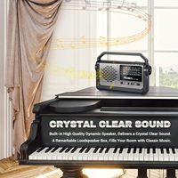 Radio Portátil AM/FM/SW PRUNUS J-15 con Alimentación por Batería y Corriente Eléctrica, Altavoz Grande de 3W, Tecnología de Transistor, Linterna, Uso de Emergencia
