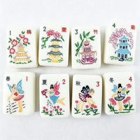 Jeu de tuiles de mahjong américaines en acrylique blanc naturel monocouche, 160 tuiles