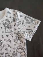 Vêtements pour filles, pyjama en coton imprimé et élasthanne pour enfants, taille plus, manches courtes, pyjama en coton à colorier pour bébé fille