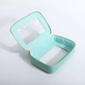 Bolsas de Cosméticos Personalizadas de PVC Verde Menta para Mujer, con Asa Suave, Reutilizables, Ecológicas, Impermeables, Ligeras y Vintage - Product Image 4