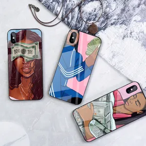 Hot Selling Funny Make Money Not Friends Stacks Mobile Phone Cases For Iphone 14 13 Pro Max Top Quality Glass Casing