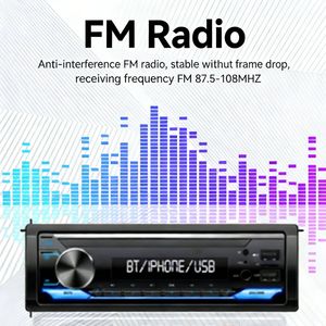 เครื่องเล่นสเตอริโอติดรถยนต์แบบถอดได้ 1 DIN รองรับ Mp3 FM BT AUX USB พร้อมหน้าจอ LED และเครื่องบันทึกเสียง - Product Image 3