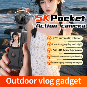 Cámara de Bolsillo 5K con Estabilización EIS, Pantalla Táctil de 1.69'', Deportiva, con Rotación Automática y Soporte para Tarjeta TF - Product Image 1