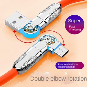 Nuevo diseño Led Light TPE Silicona Rotación de 180 grados 5A Tipo <span class=keywords><strong>Usb</strong></span> <span class=keywords><strong>C</strong></span> Línea de cable de datos de carga rápida para cargador de teléfono <span class=keywords><strong>m</strong></span>óvil - Product Image 2