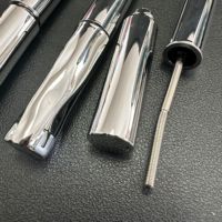 Mascara waterproof pour recourber et allonger les cils, mascara pour cils avec logo personnalisé, flacon argenté, brosse métallique 4D