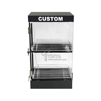Présentoir acrylique sans fumée Tinya USA America Station Stores avec éclairage LED pour tabac à mâcher, 3 niveaux, pour présentation de produits en détail