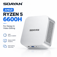 OEM Mini PC AMD Ryzen 5 6600H 24GB LPDDR5 1TB SSD Windows 11 Pro Radeon 660M Grafische kaart voor videobewerking en designwerkstation