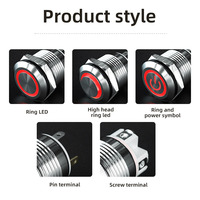 Bouton-poussoir 12V CE CCC 16/19mm Antivandale IP65 Acier inoxydable électrique