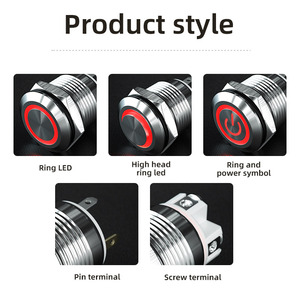 Ce Ccc 12V Drukknop Schakelaar Vandaal Proof Ip65 Drukknop Geactiveerde Knop Metaal Roestvrij Staal Elektrische Knop 16Mm 19Mm - Product Image 2