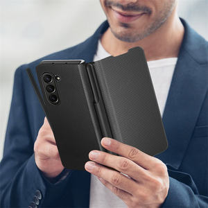 Funda de Cuero con Ranura Desmontable para S Pen para <span class=keywords><strong>Samsung</strong></span> <span class=keywords><strong>Galaxy</strong></span> Z Fold 7 6 5 4 3, Fibra de Carbono, Protección Completa de 360 Grados, Tipo Libro - Product Image 5