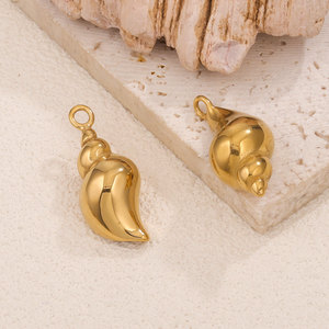จี้เปลือกหอยสแตนเลสชุบทอง สไตล์วินเทจ เครื่องประดับสำหรับทุกเพศ - Product Image 6