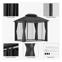 Vorhänge & Moskitonetz Outdoor-Pavillon Aluminium-Hardtop-Pavillon Wasserdichtes Aluminium für Villa Garten Restaurant Terrasse