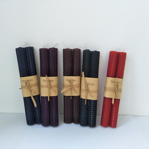 纯天然蜂蜡锥形蜡烛 手工卷制蜂窝状教堂祈祷晚餐蜡烛 无香环保 - Product Image 5