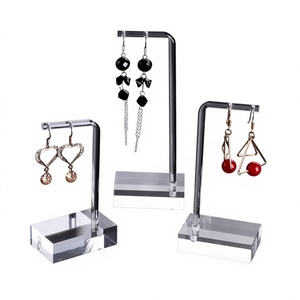 Set of 3 different size earing acrylic stand fabulous design customized shape women jewelry stand at cheap price - Product Image 1